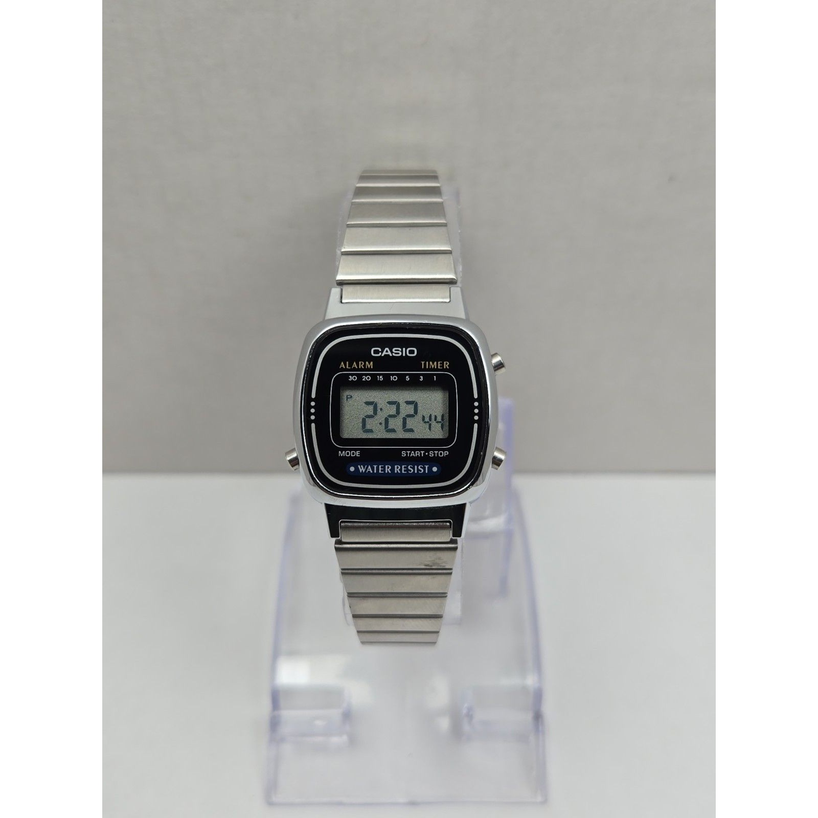 Casio Womens Vintage Silver Black Digital Watch Classic Alarm Timer New Battery Casio Womens Vintage Silver Black Digital Watch Classic Alarm Timer New Battery
